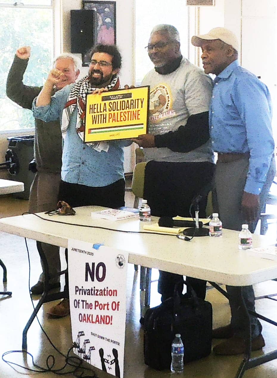Steve-Zeltzer-rep-of-AROC-Clarence-Thomas-Danny-Glover-at-book-launch-of-‘Mobilizing-in-Our-Own-Name-Million-Worker-March-a-Laborfest-event-at-ILWU-Hall-071021-by-Jahahara, Commemorating Revolutionary Black August, Culture Currents 