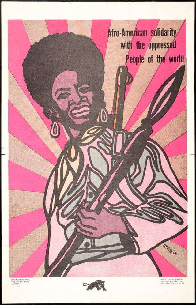 ‘Afro-American-solidarity-with-oppressed-around-the-world-art-by-Emory-Douglas-1969, Wanda’s Picks for September 2021: An interview with Kumasi, Black August historian, Culture Currents 