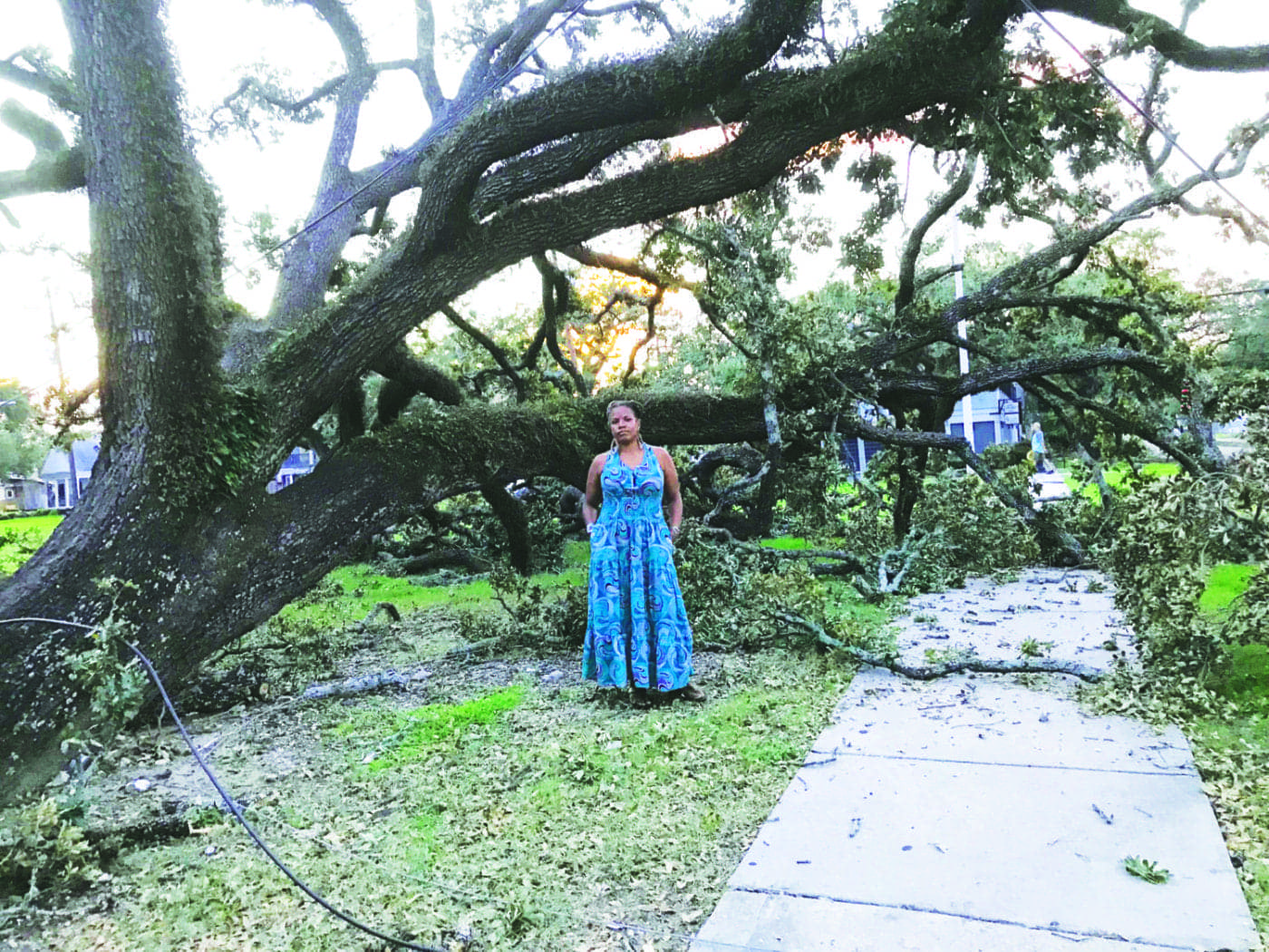 Asante-Salaam-with-uprooted-oak-tree-in-New-Orleans-from-Hurricane-Ida-by-Kalamu-Ya-Salaam-0921-1400x1050, Hurricane Ida: On the 16th anniversary of Katrina, we get hit again, News & Views 