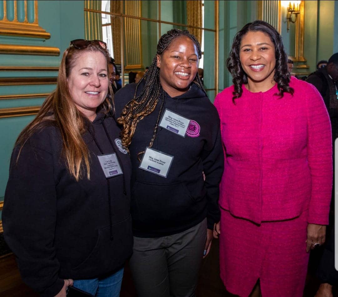 Meg-Anne-Pryors-supervisor-Cat-Lytle-training-director-Meg-Anne-Mayor-London-Breed-at-career-fair-in-SF, Building up women for careers in construction, Local News & Views 