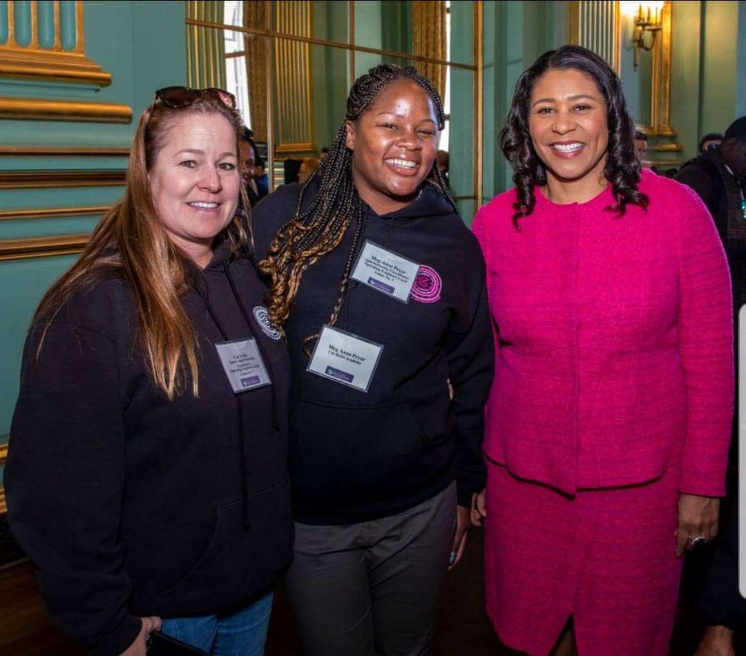 Meg-Anne-Pryors-supervisor-Cat-Lytle-training-director-Meg-Anne-Mayor-London-Breed-at-career-fair-in-SF, Building up women for careers in construction, Local News & Views 