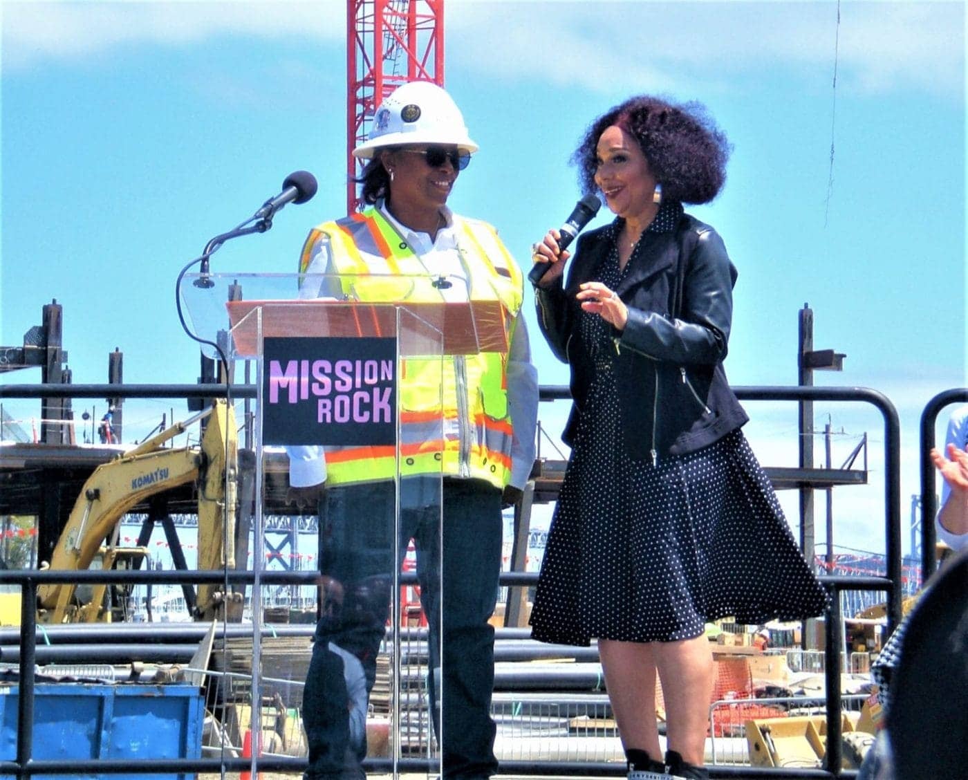 Renel-Brooks-Moon-Giants-public-address-announcer-introduces-Tana-Harris-of-Harris-Hoisting-at-Mission-Rock-groundbreaking-ceremony-by-Bettina-Cohen-062221-1400x1128, Building up women for careers in construction, Local News & Views 