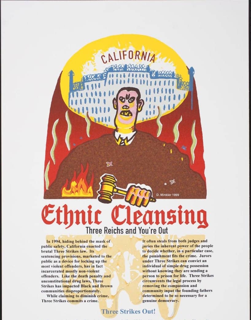 Ethnic-Cleansing-Three-Reichs-and-Youre-Out-poster-art-by-Doug-Minkler-1999, Mr. Ronnie Winn’s on-going spoken word of abuse by the Board of Parole in four bars, Abolition Now! 