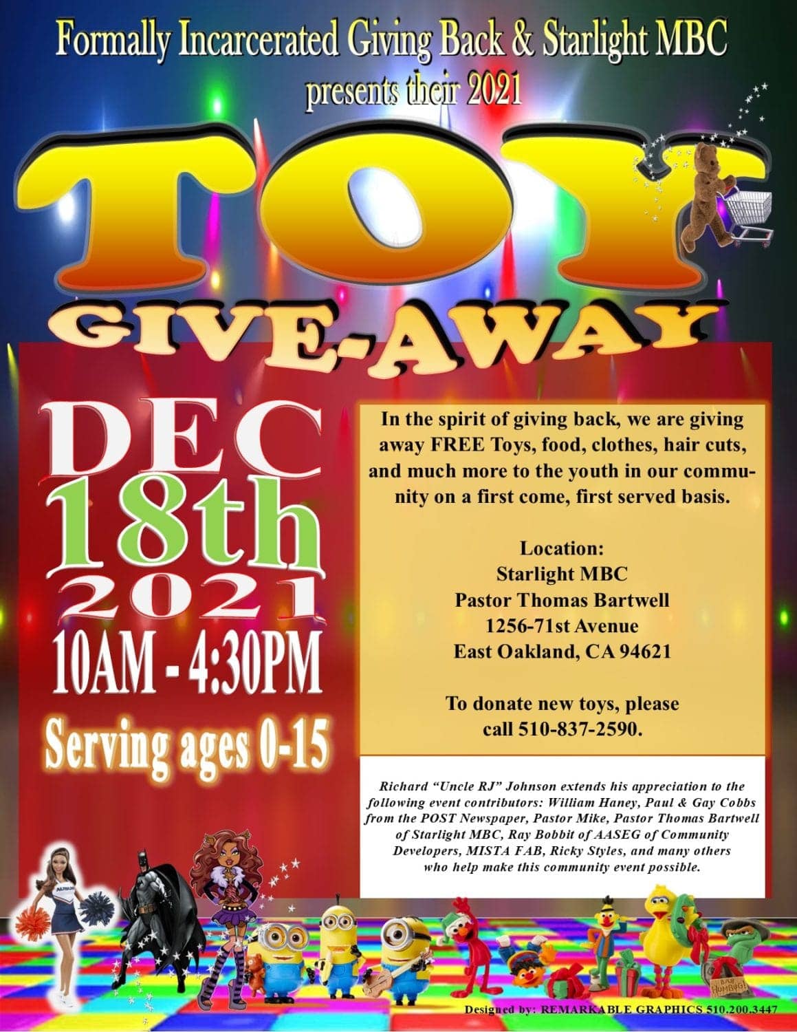 Formerly-Incarcerated-Giving-Back-Toy-Drive-flier-121821, A father and grandfather loves up on the children after decades of being unjustly denied, Culture Currents 