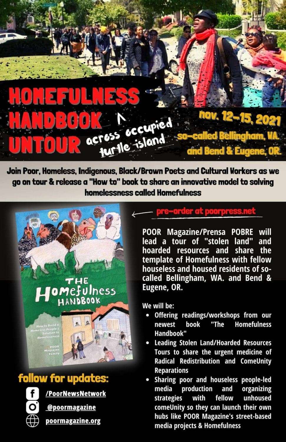 Homefulness-Handbook-Untour-poster, Burned alive for sleeping outside, Culture Currents 