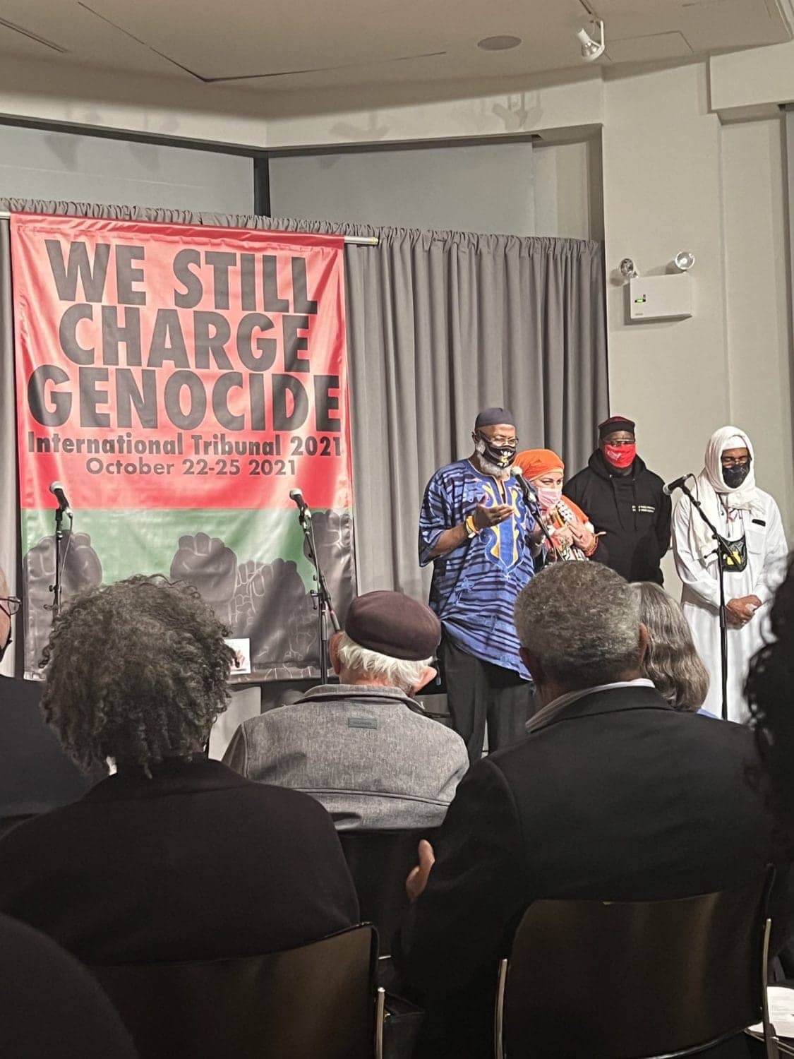 Intl-Tribunal-2021-Sekou-Odinga-Aisha-Muhammad-Jalil-Muntaqim-Jihad-Abdulmumit-on-stage-1021, Don’t ignore the 2021 Tribunal on genocide, World News & Views 