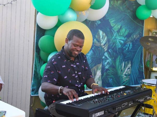 Elandis-Brooks-founder-leader-of-TBA-Soul-Jazz-Fusion-Band-plays-keyboard, Jazz fusion band TBA will rock the Compound’s ‘Last Saturday’ TODAY 5-9pm, Culture Currents 