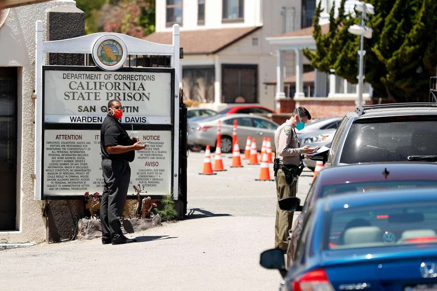San-Quentin-main-gate-during-COVID-19-by-Scott-Strazzante-SF-Chronicle-2020, Judge rules California Department of Corrections inflicted cruel and unusual punishment on incarcerated people at San Quentin during COVID-19 pandemic, Behind Enemy Lines 