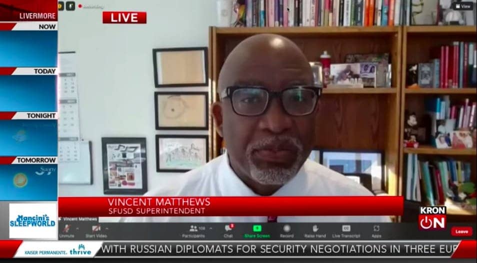 SFUSD-Superintendent-Vincent-Matthews-with-a-COVID-update-via-KRON4-011122, SFUSD ramps up efforts to stop the spread of Omicron in schools, Featured News & Views 