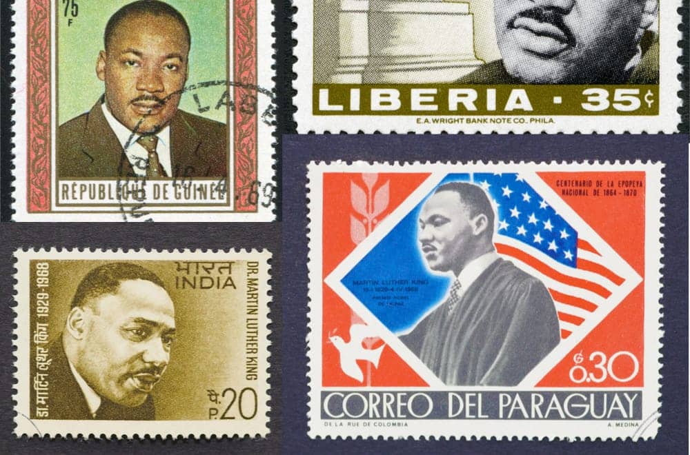 Stamps-commemorating-Martin-Luther-King-from-Guinea-Liberia-India-Paraguay, Martin Luther King Jr., internationalist, Culture Currents 