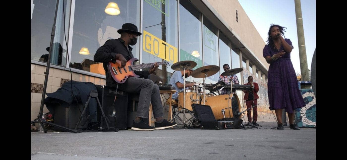 TBA-jazz-fusion-band-performing-outside-a-mall-Elandis-Brooks-2nd-from-right-1400x647, Jazz fusion band TBA is taking the Bay by storm, Culture Currents 