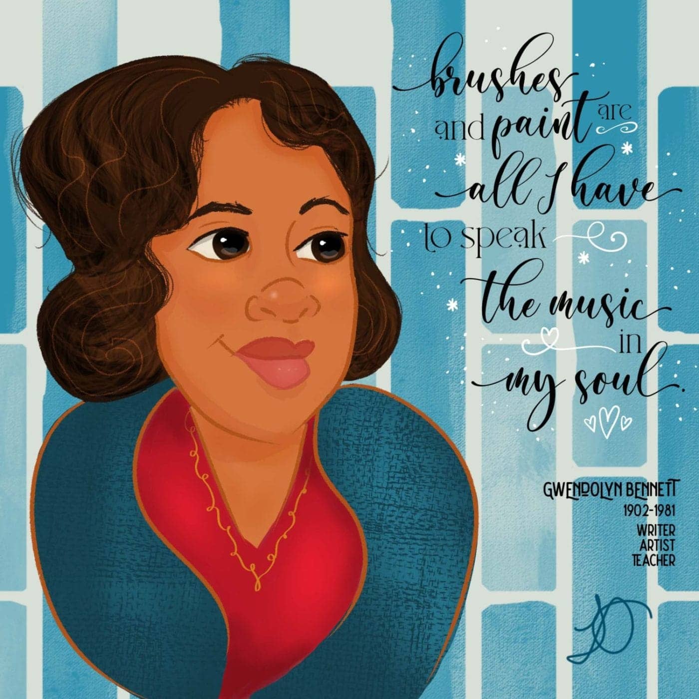Gwendolyn-Bennett-portrait-by-Tiffany-Golden-in-SOL-Affirmations-1400x1400, Children’s book author Tiffany Golden used the pandemic to learn the art of illustrating￼, Culture Currents News & Views 