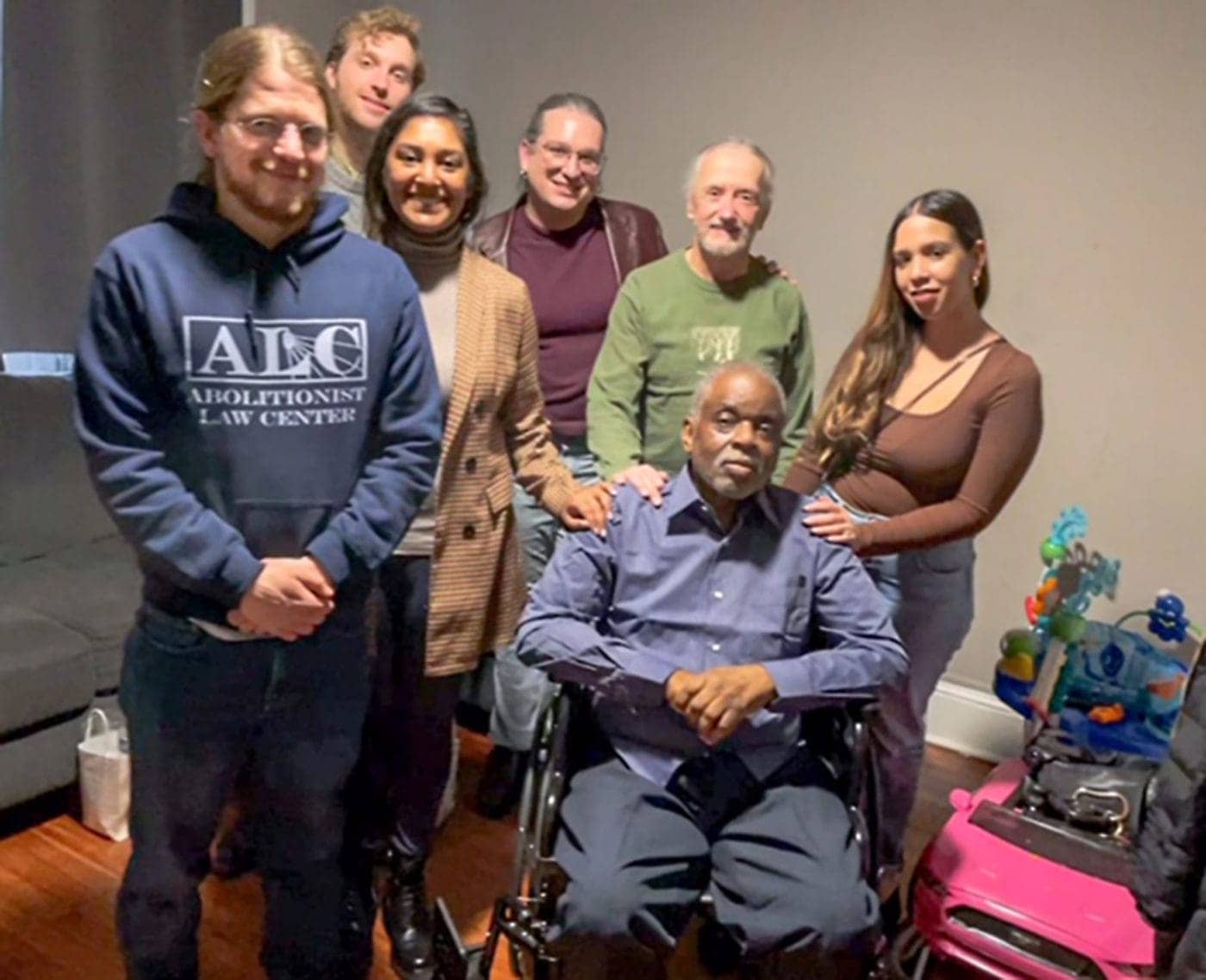 Bradford-Gamble-and-prison-abolition-activists-1400x1138, Released after 46 years, Bradford Gamble exposes medical abuse, Behind Enemy Lines 