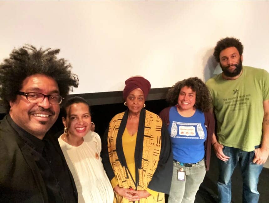 John-Sims-Jaynelle-St.-Jean-Ayodele-Nzinga-Dr.-Desire-Whitmore-and-Tongo-Eisen-Martin-Pi-Day-Exploratorium-by-Sylvia-Blalock-031422, Black Pi: How John Sims is bringing inclusion to mathematics , Culture Currents 