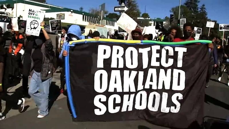 Protect-Oakland-Schools-protest-ABC-7-020822, ‘OUSD was willing to let us die rather than change their decision’: Hunger striker Moses Omolade speaks, Culture Currents Local News & Views News & Views 