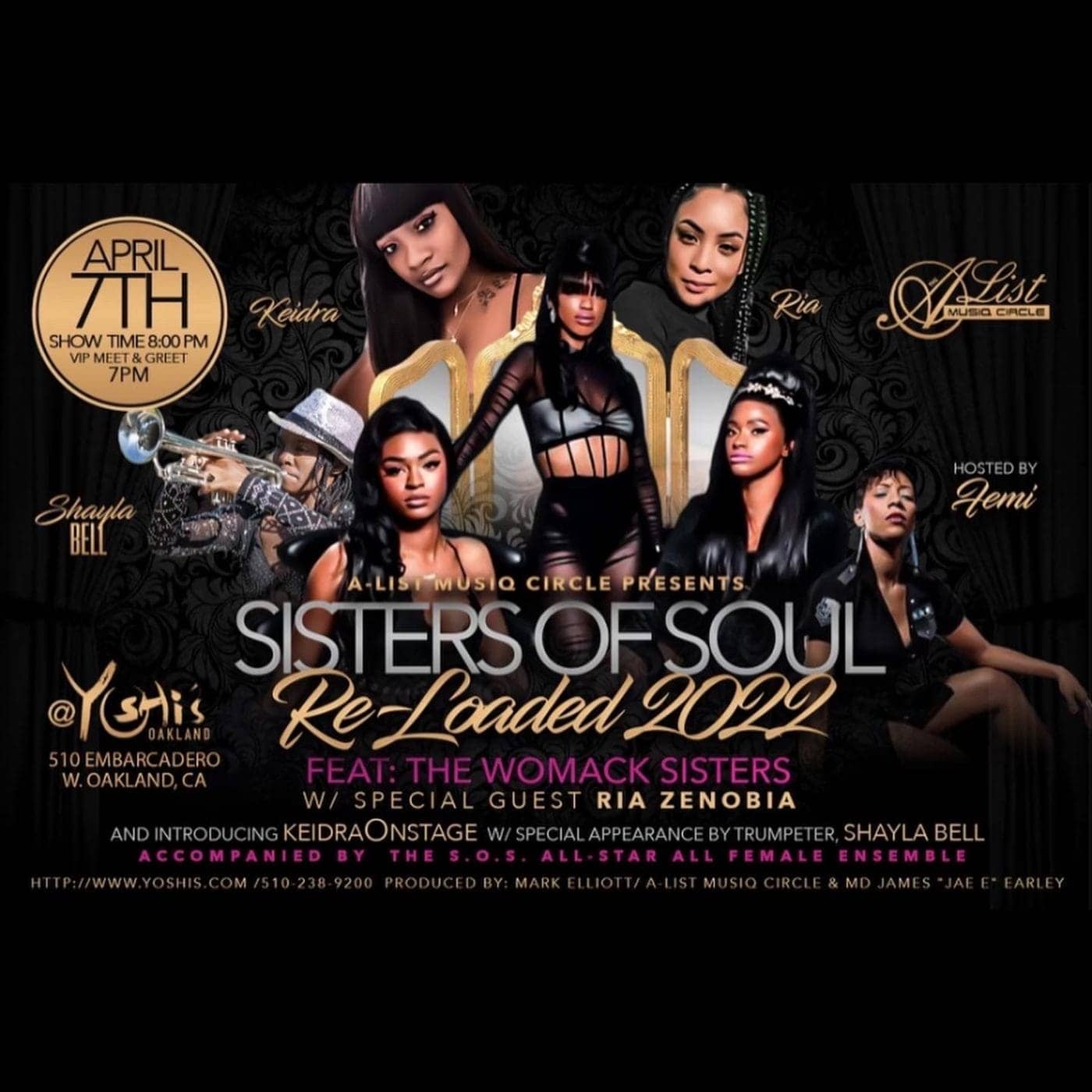 Sisters-of-Soul-Yoshis-flier-1400x1400, Local R&B artist Keidra Onstage is set to rock the stage of the prestigious jazz club Yoshi’s in April, Culture Currents 