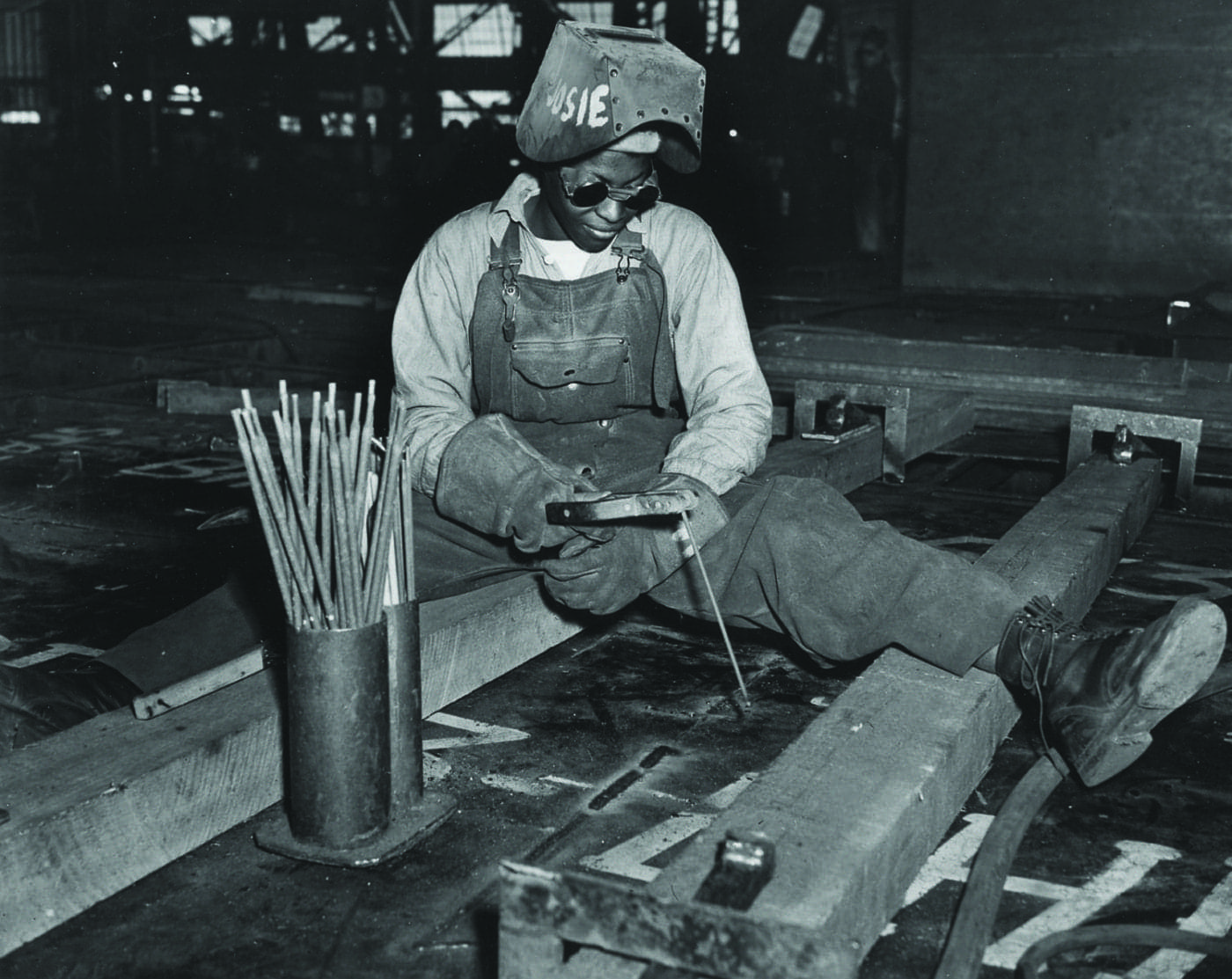 Welder-Josie-Lucille-Owens-building-the-SS-George-Washington-Carver-WWII-from-Office-for-Emergency-Management-1400x1113, Cowgirl of the sky, Culture Currents Local News & Views 