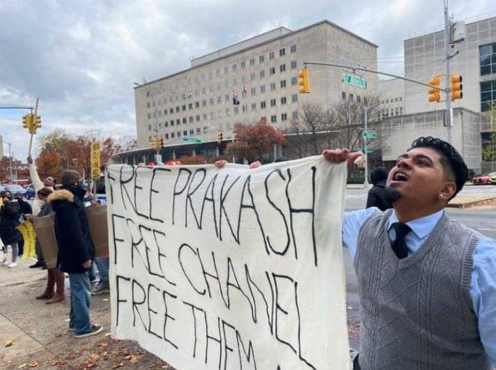 Prakash-Churaman-on-Queens-Boulevard-protesting-Queens-DA-Melinda-Katz, Freedom is necessary: Prakash Churaman’s liberation struggle in Queens, Behind Enemy Lines Featured News & Views 