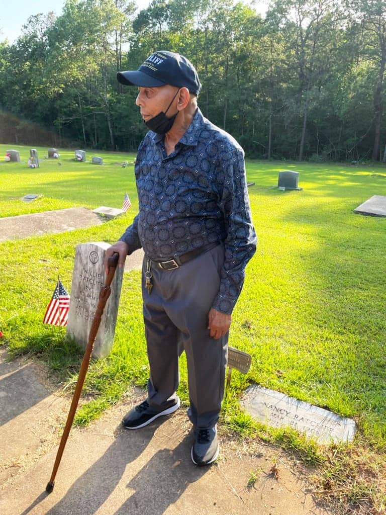 Willie-Ratcliff-at-parents-graves-in-East-Liberty-Cemetery-051822-by-Mea, Coming home to freedom in East Liberty, Culture Currents News & Views 