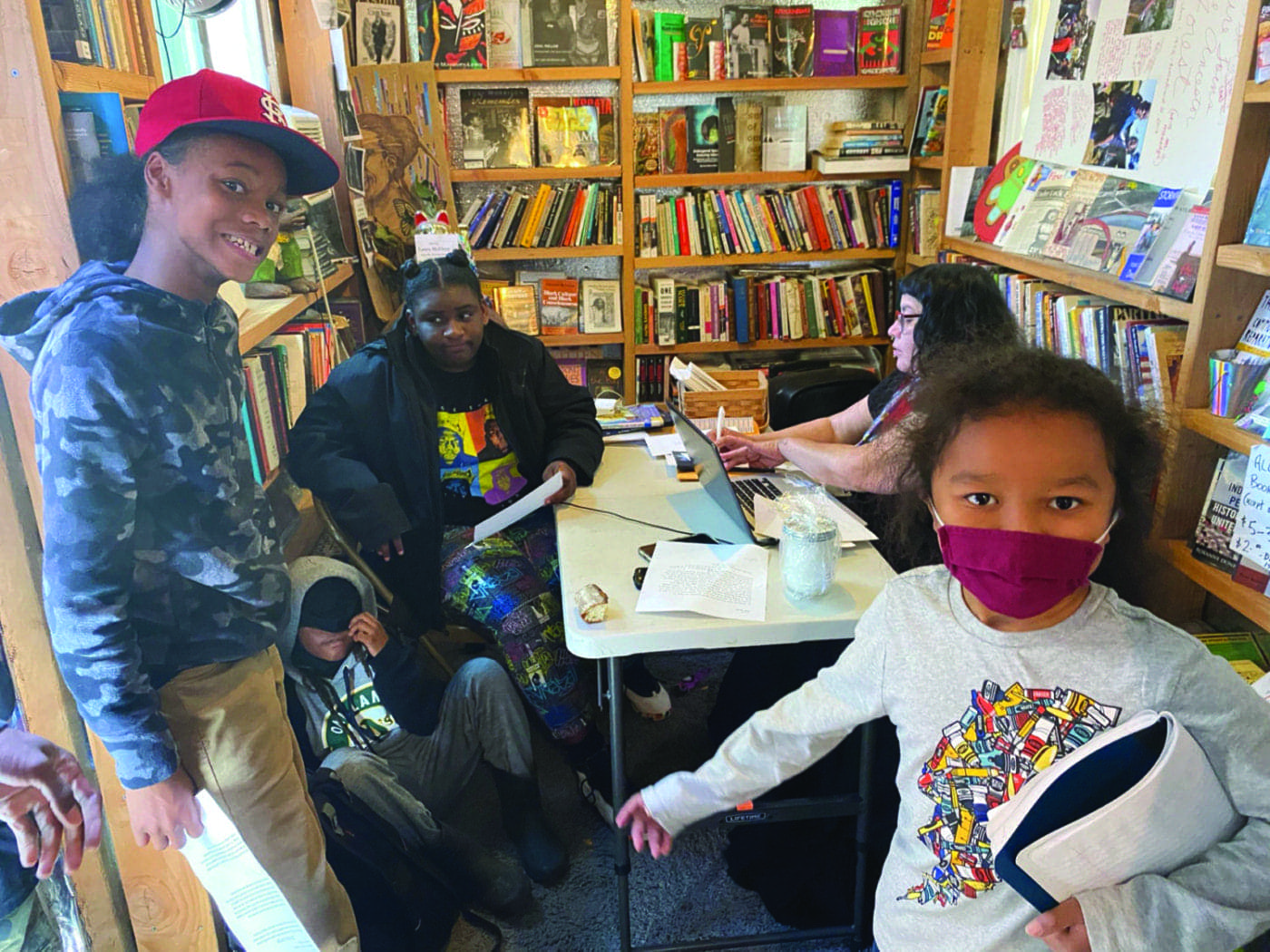 Ziair-Hughes-Amun-Ra-Nija-Aunti-teacher-Angel-Heart-and-Avery-POOR-Magazine-1400x1050, Reflecting on climate terrorism with the youth of DeeColonize Academy, Culture Currents Local News & Views News & Views 