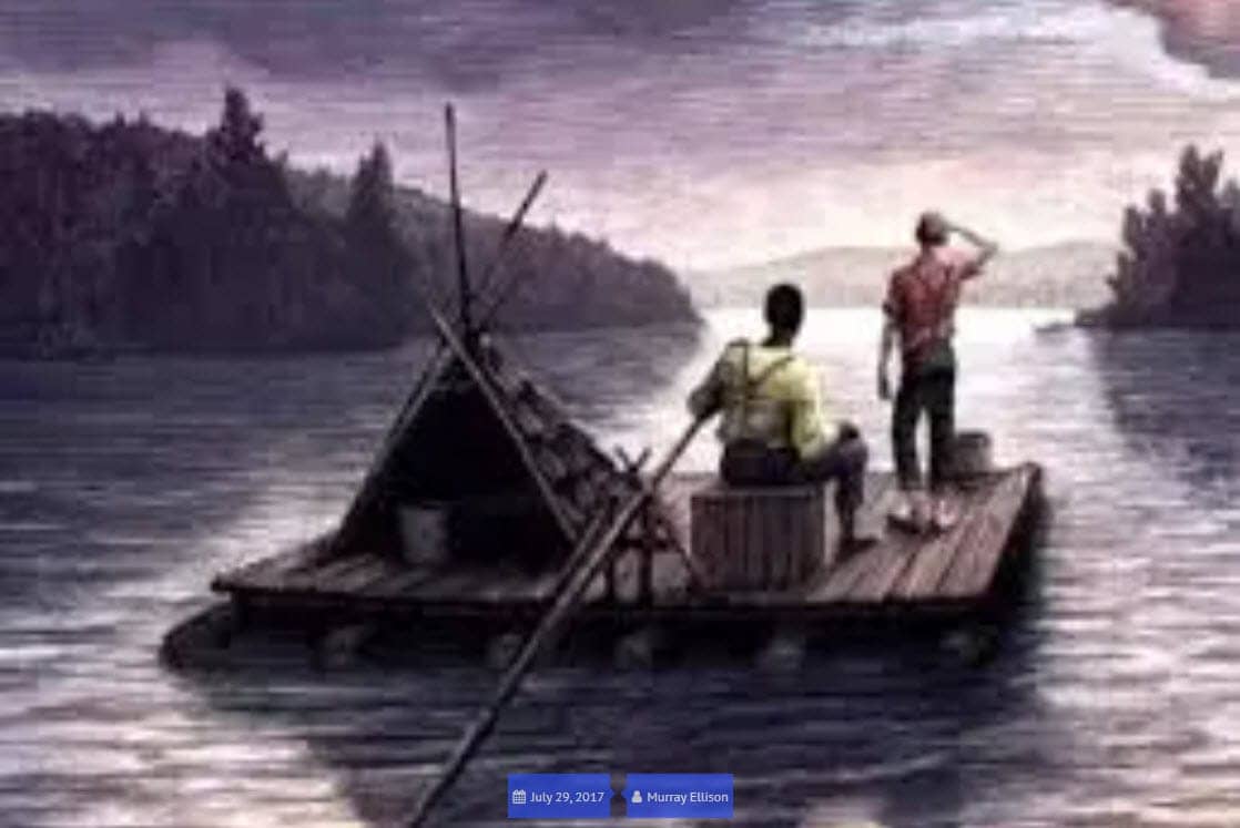 Huckleberry-Finn-Jim-on-raft-on-Mississippi-artist-unknown, Johnny Depp: Huckleberry Finn at 59 , Culture Currents Featured 