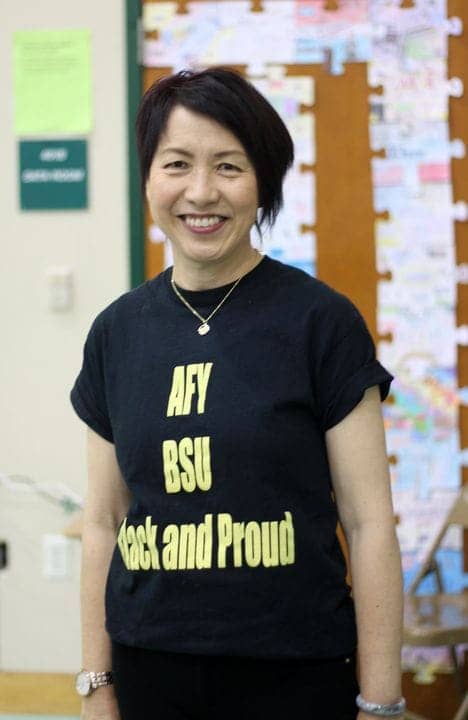 Alice-Fong-Yu-teacher-wears-AFY-BSU-Black-and-Proud-T-shirt-022220, Open letter: Why stop busing Alice Fong Yu students from Bayview after 5th grade?, Local News & Views 