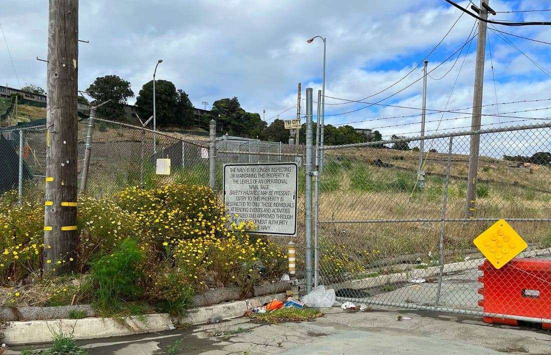 Crisp-Road-entry-to-the-NRDL-laboratory-complex-by-Ahimsa, View from a playground in Hunters Point, Local News & Views News & Views 