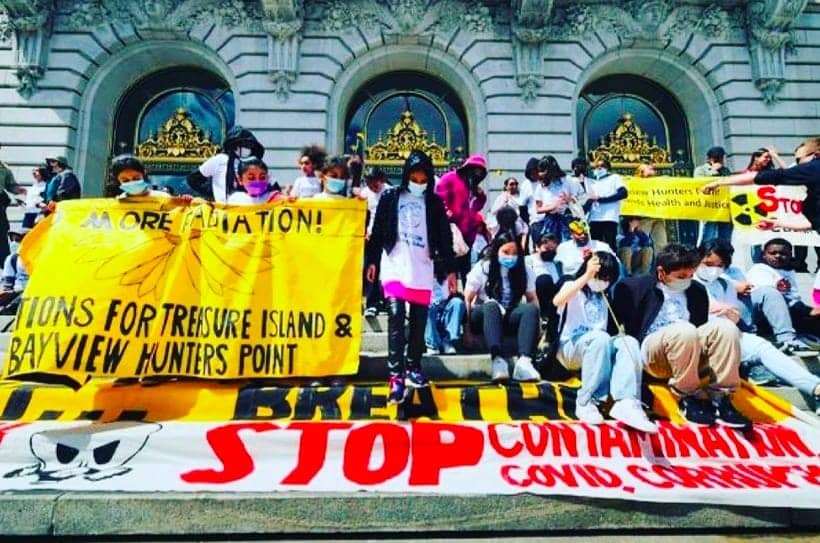 Youth-vs.-Apocalypse-Earth-Day-march-and-rally-by-Ahimsa-042222, View from a playground in Hunters Point, Local News & Views News & Views 