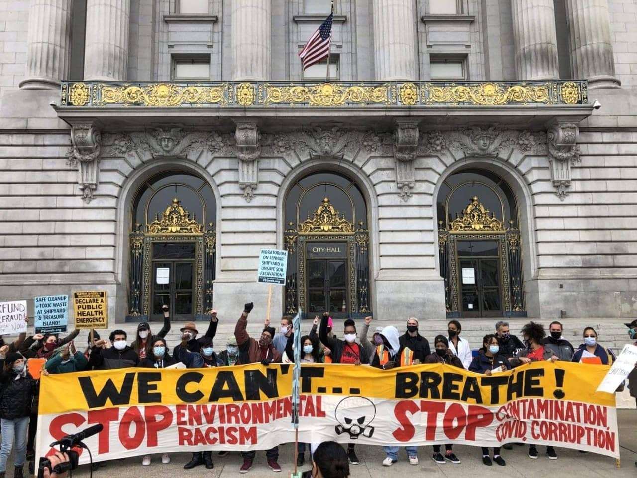 Earth-Day-2022-rally-at-City-Hall-by-Griffin-0422, The quick, dangerous, dirty development of the Hunters Point Shipyard, Featured Local News & Views News & Views 