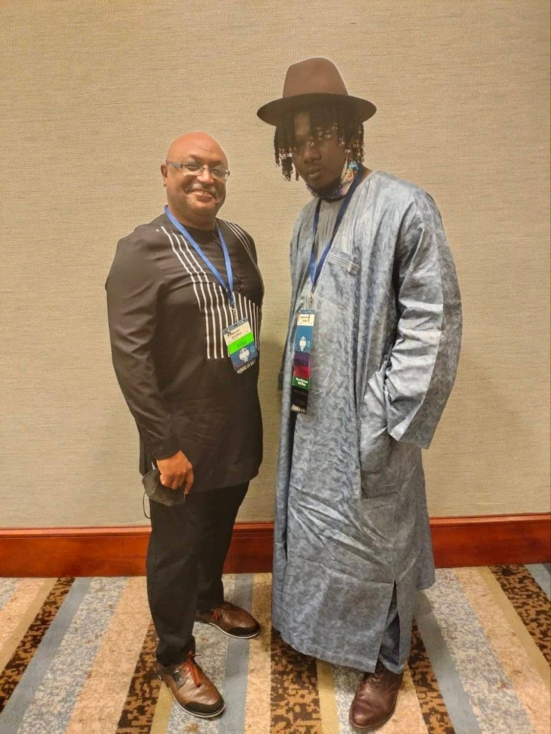 Maurice-Broaddus-and-Oghenechovwe-Donald-Ekpeki-at-WorldCon-0922, First African-born Black Nebula Award winner faces death threats & hostile embassy to attend WorldCon, Culture Currents 
