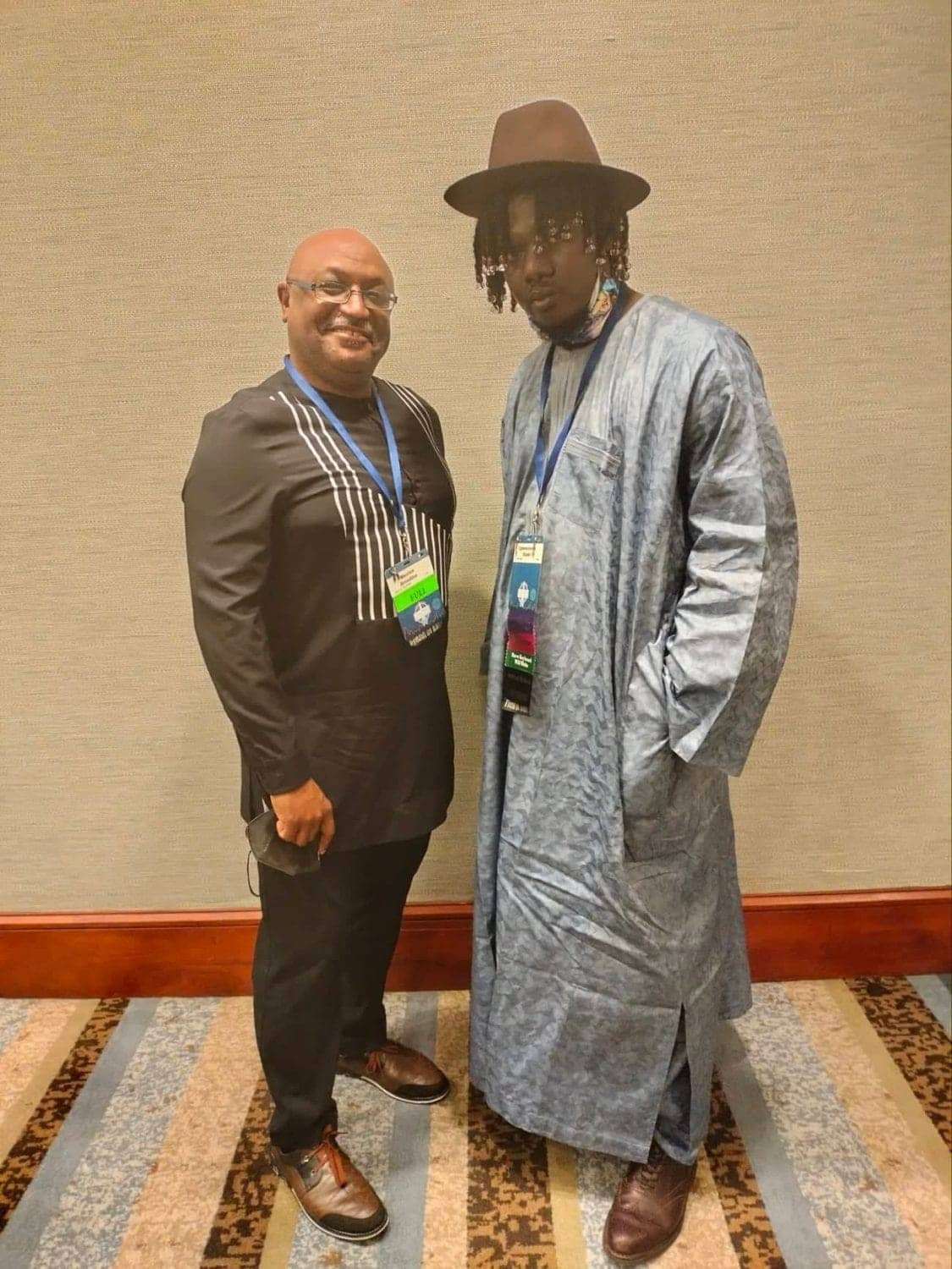 Maurice-Broaddus-and-Oghenechovwe-Donald-Ekpeki-at-WorldCon-0922, First African-born Black Nebula Award winner faces death threats & hostile embassy to attend WorldCon, Culture Currents Featured 