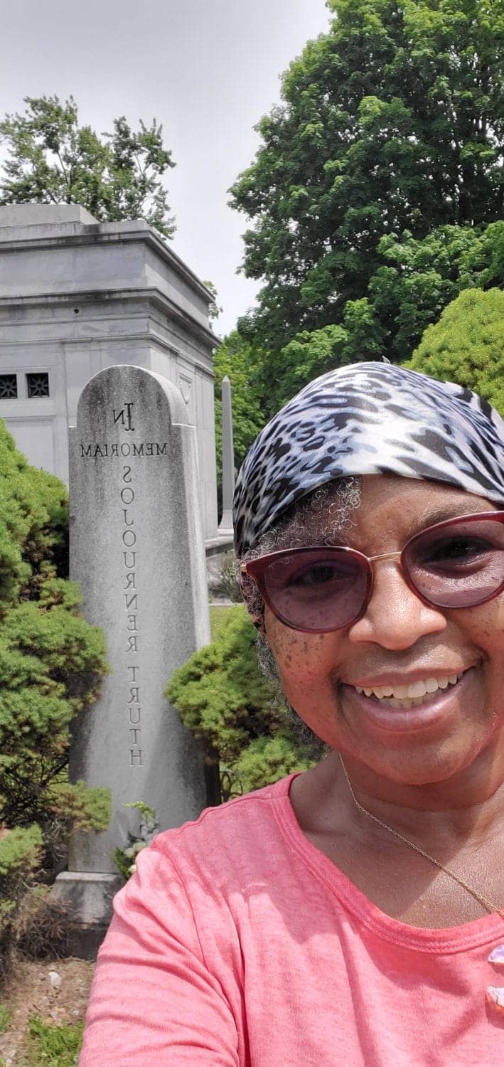 Wanda-Sabir-at-cemetery-Battle-Creek-Michigan-0622, <strong>40 days and 39 nights: Wanda Sabir journeys with Sojourner Truth </strong>, Culture Currents News & Views 