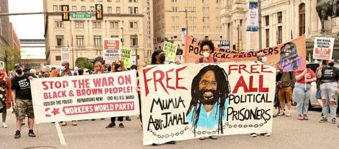 Philadelphia-Free-Mumia-demonstration-by-Joe-Piette-2021, <strong>In 60 days a PA judge will determine if political prisoner Mumia gets new trial</strong>, Abolition Now! World News & Views 