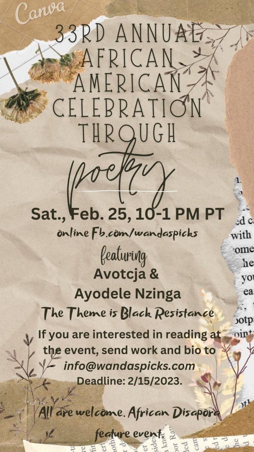 33rd-annual-celebration-of-African-American-poets, <strong>African American poets’ poetry, On the Fly: Wanda's Picks for February 2023</strong>, Culture Currents 