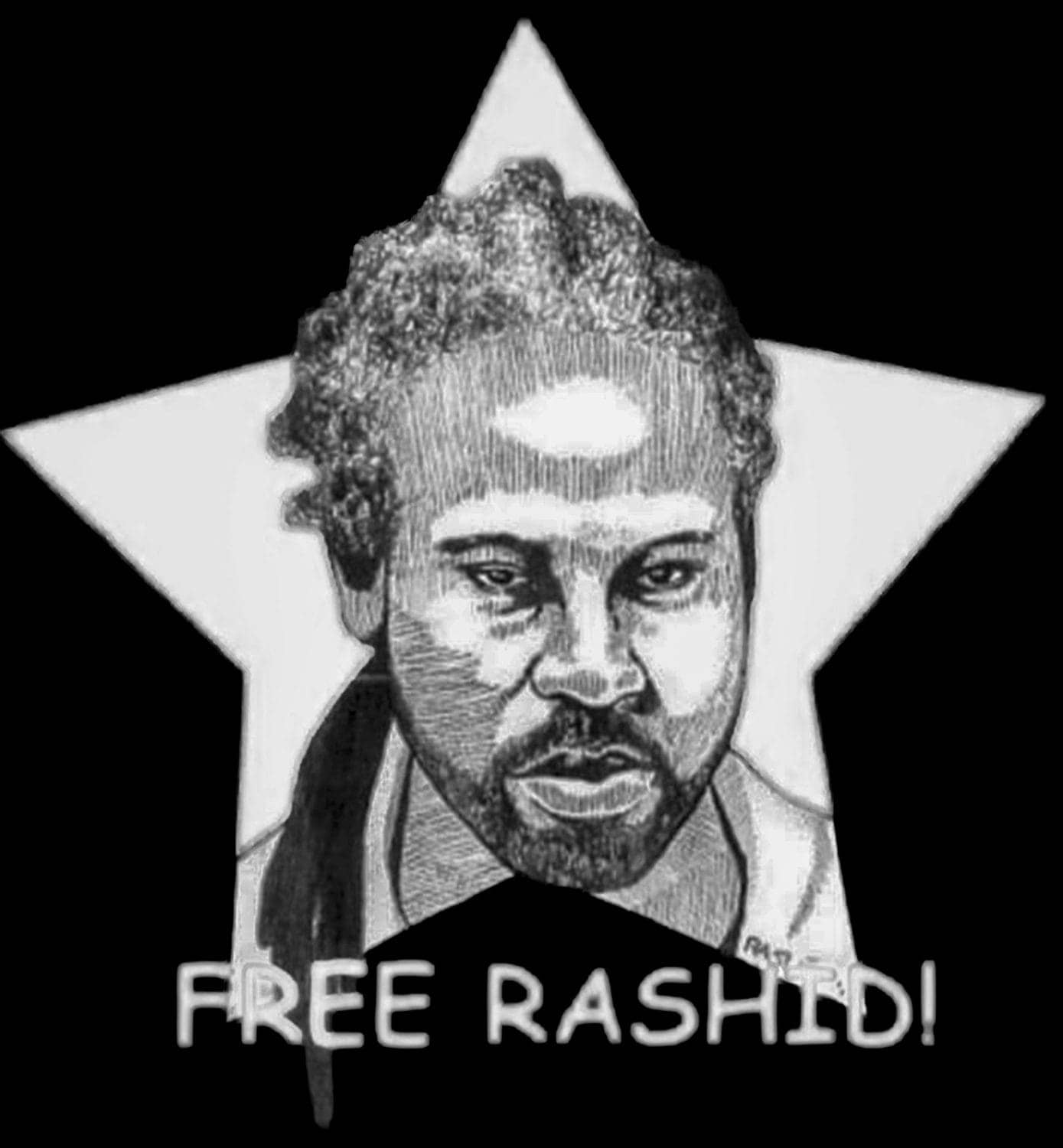 Free-Rashid-self-portrait-in-red-star, Rashid: From my denied and delayed cancer care to the worst possible treatment , Abolition Now! News & Views World News & Views 