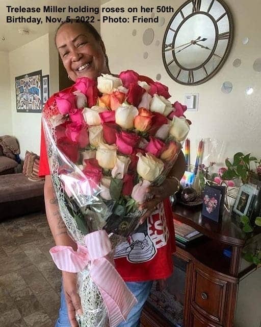 Trelease-Miller-holding-roses-on-50th-bday-110522-died-111422, Why are people sick and dying on former Naval Station Treasure Island in San Francisco Bay?, Local News & Views 