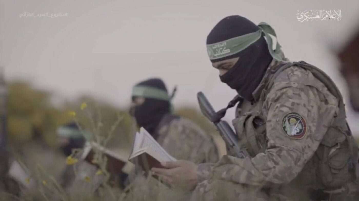 Al-Qassem-Brigade-fighter-reading-Quran-1400x786, Operation Al Aqsa Flood: Palestine, Israel and Resistance, Featured World News & Views 