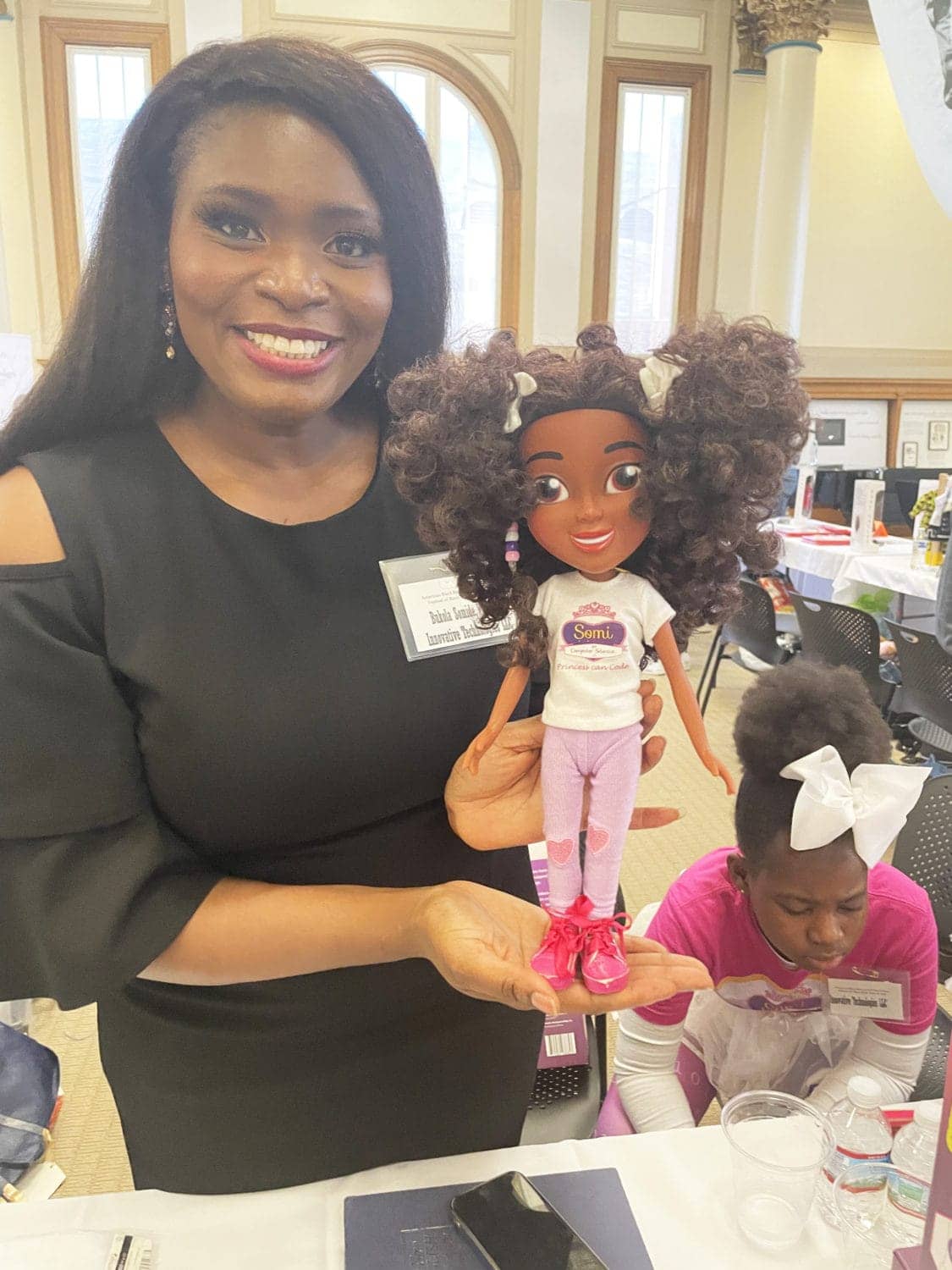 Black-Doll-Fest-speaker-Bukola-Shomida-coding-AI-doll-AAMLO-110423-by-Daphne, Black Doll Festival visits Oakland’s African American Museum, Culture Currents World News & Views 