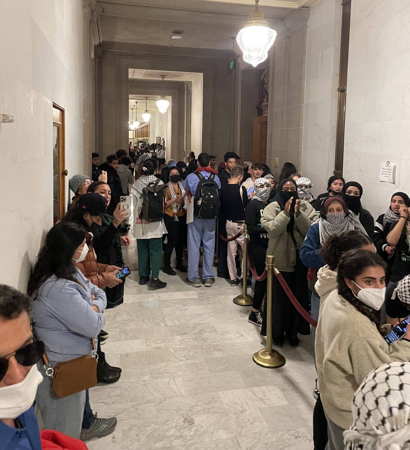 Overflow-crowd-outside-SF-Board-chambers-testimony-on-Gaza-ceasefire-resolution-120523-by-Kia-Walton-1, Supervisor Preston calls for Gaza ceasefire, City Hall swells with support, Featured Local News & Views 