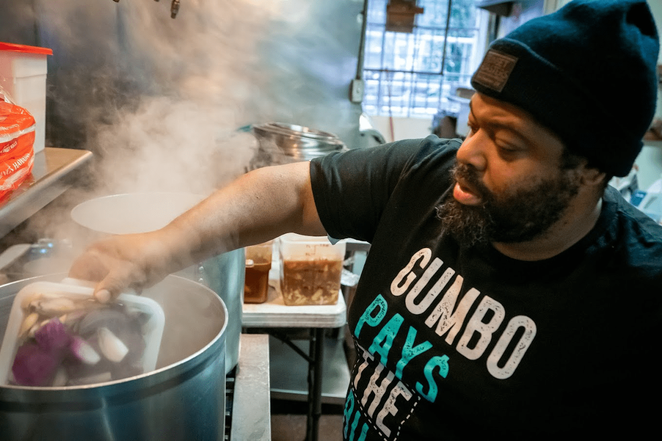chef-dontaye-making-a-pot-of-gumbo, Gumbo Social is stirring up some conversations on 3rd Street , Culture Currents Featured Local News & Views 