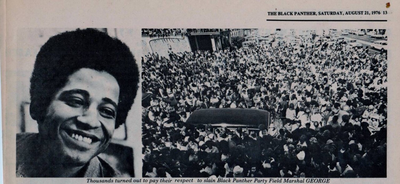 george-jackson-and-the-crowd-of-over-8000-who-came-to-his-funeral-at-st.-augustines-church-in-oakland-082871, George Jackson’s funeral – August 1971, Local News & Views 
