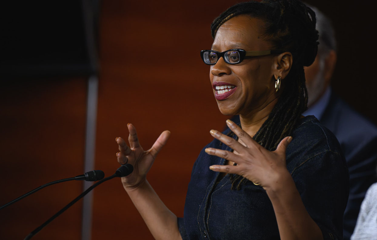 lateefah-simon, Hear Congresswoman Lateefah Simon, the People’s Champ, warn us about attacks on food and medical assistance and free speech, federal invasion of our cities, genocide and more, Featured News & Views Radio & Audio 