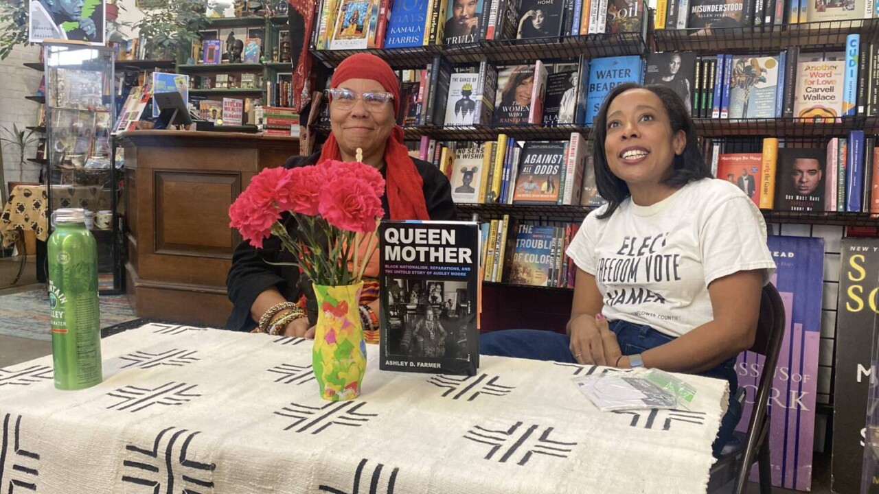 dr.-ashley-d.-farmer-with-mama-ayanna-davis-at-the-book-talk, Marcus Books Author’s Talk: Dr. Ashley D. Farmer Shares Queen Mother Moore’s Legacy With Mama Ayanna Davis, Culture Currents dr.-ashley-d.-farmer-with-mama-ayanna-davis-at-the-book-talk, Marcus Books Author’s Talk: Dr. Ashley D. Farmer Shares Queen Mother Moore’s Legacy With Mama Ayanna Davis, Culture Currents