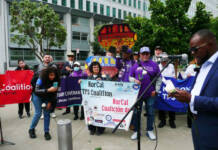Kristi Noem lies: Stop the deportation of 340,000 Haitians with Temporary Protected Status NorCal TPS Coalition demonstration at SF Federal Bldg in support of TPS for Haiti and Venezuela