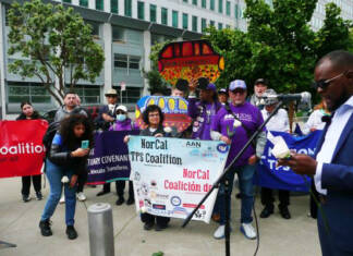 Kristi Noem lies: Stop the deportation of 340,000 Haitians with Temporary Protected Status NorCal TPS Coalition demonstration at SF Federal Bldg in support of TPS for Haiti and Venezuela