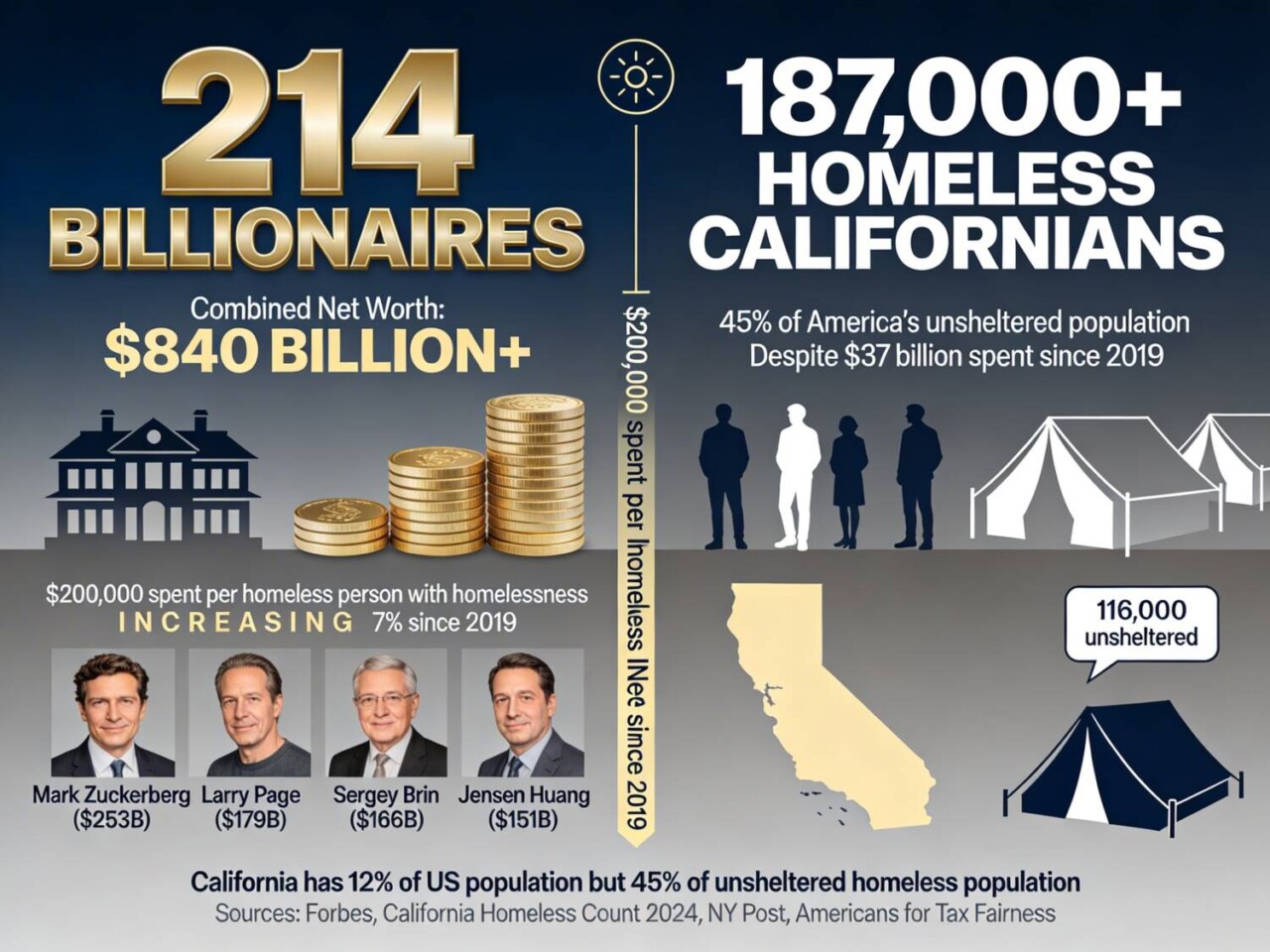 214-billionaires-187000-homeless-californians-infographic-by-tabari, SF Bay View backs Dr. Butch Ware for governor of California, Featured News & Views 