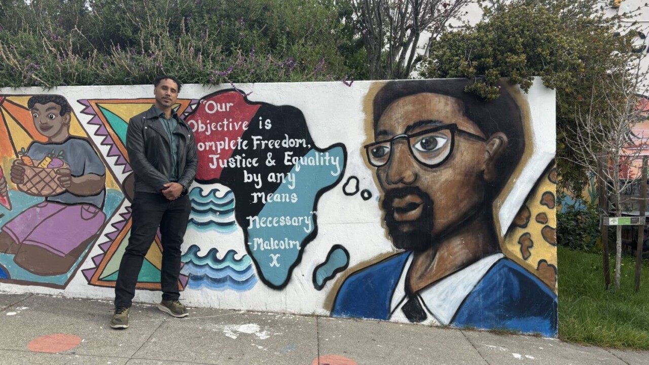 Candidate for governor Dr. Butch Ware joins striking teachers at Malcolm X Academy in Hunters Point