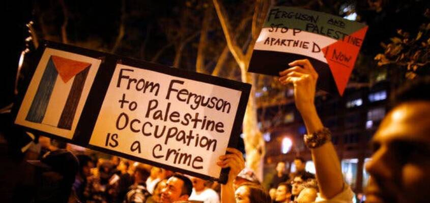 from-ferguson-to-palestine-occupation-is-a-crime-sign-at-protest, Black people, Palestine and the maintenance of empire, News & Views World News & Views from-ferguson-to-palestine-occupation-is-a-crime-sign-at-protest, Black people, Palestine and the maintenance of empire, News & Views World News & Views