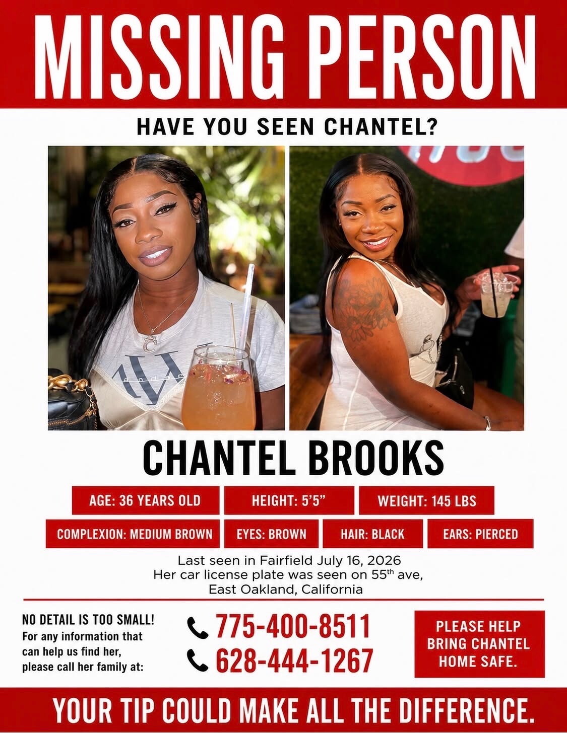 Chantel Brooks is missing!