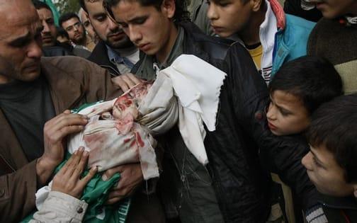 gaza-dead-baby-concerned-crowd-0109, The great debate: Hamas vs. the U.S. Senate, World News & Views 